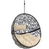 Sunnydaze Caroline Hanging Basket Egg Chair Swing- Resin Wicker