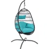 Sunnydaze Dalia Hanging Egg Chair With Seat Cushions
