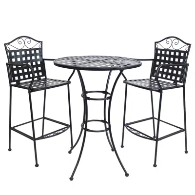 Sunnydaze Outdoor Black Scrolling Wrought Iron Bar