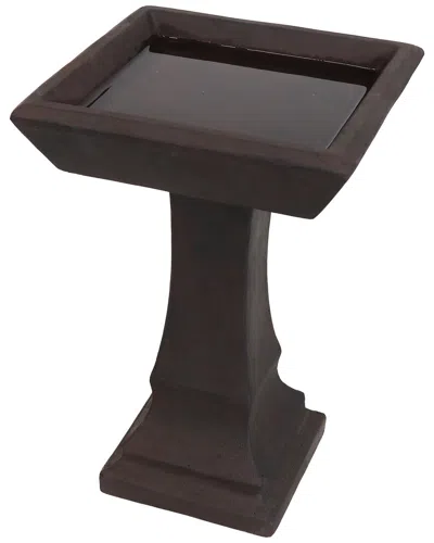Sunnydaze Outdoor Simply Square Modern Bird Bath In Brown