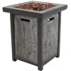 Sunnydaze Outdoor Propane Gas Fire Pit Table With Weathered Wood Look