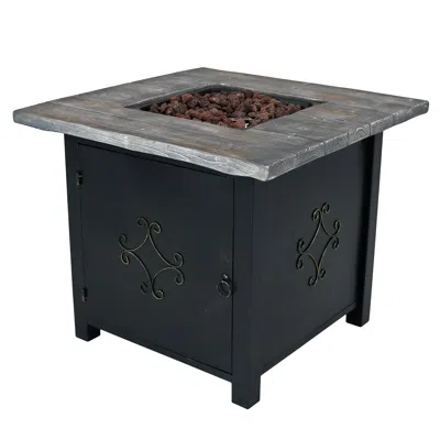 Sunnydaze Outdoor Smokeless Patio Propane Gas Fire Pit Table With Lava Rocks - 30" Square