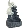Sunnydaze Outdoor Solar Powered Angel Falls Water Fountain With Battery Backup And Submersible Pump - 27"