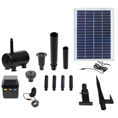 Sunnydaze Outdoor Solar Powered Water Pump And Panel Bird Bath Fountain Kit With Battery Pack And Led Light - 