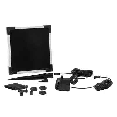 Sunnydaze Outdoor Solar Powered Water Pump And Panel Bird Bath Fountain Kit With Battery Pack And Led Lights - In Black