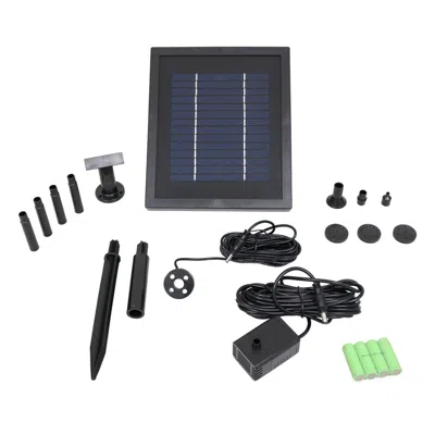 SUNNYDAZE OUTDOOR SOLAR POWERED WATER PUMP AND PANEL BIRD BATH FOUNTAIN KIT WITH BATTERY PACK AND LED LIGHTS -