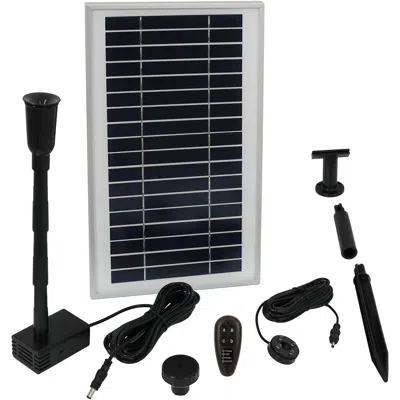 Sunnydaze Outdoor Solar Powered Water Pump And Panel Bird Bath Fountain Kit With Battery Pack And Remote Contr In Black