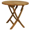 Sunnydaze Outdoor Solid Teak Wood With Light Stained Finish Round Patio Dining Table - Light Brown
