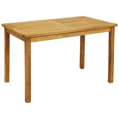 Sunnydaze Outdoor Solid Teak Wood With Stained Finish Rectangular Patio Dining Table - 48" - Light Brown