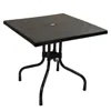 Sunnydaze Outdoor Square Polypropylene Top Dining Table With Curved Iron Legs - Black - 28.75"