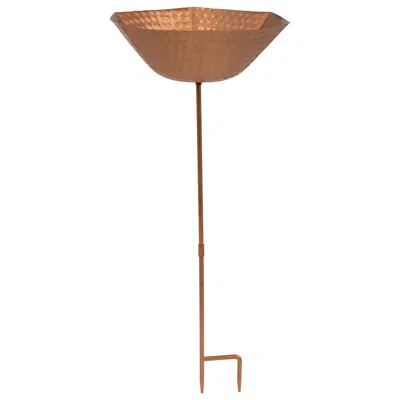 Sunnydaze Outdoor Staked Metal Bird Bath - Copper Uv-resistant Finish - 34.25" H