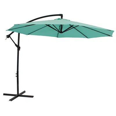 Sunnydaze Outdoor Steel Cantilever Offset Patio Umbrella With Air Vent, Crank, And Base - 9.25'