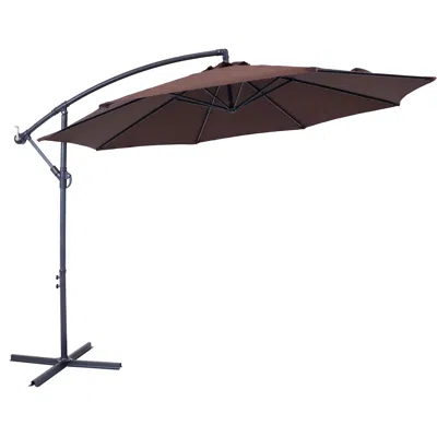Sunnydaze Outdoor Steel Offset Cantilever Pool Patio Umbrella With Crank And Cross Base - 10'