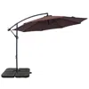 Sunnydaze Outdoor Steel Offset Cantilever Pool Patio Umbrella With Square Base Set - 10'