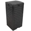 Sunnydaze Outdoor Trash Can - Polypropylene Resin - Black - 39 Gallons