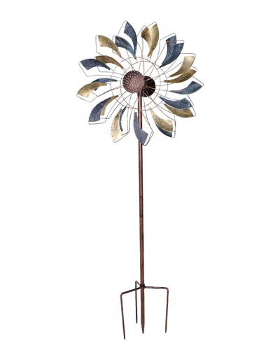 Sunnydaze Pinwheel Powder-coated Wind Spinner In Multi