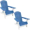 Sunnydaze Plastic All-weather Heavy-duty Outdoor Adirondack Chair With Drink Holder, 2pk