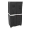 Sunnydaze Plastic Lockable Storage Cabinet With 3 Adjustable Shelves - 48.75"