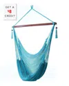 SUNNYDAZE SUNNYDAZE POLYESTER EXTRA-LARGE HANGING ROPE CARIBBEAN HAMMOCK CHAIR WITH $8 CREDIT