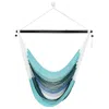 SUNNYDAZE POLYESTER ROPE HANGING CARIBBEAN-STYLE HAMMOCK CHAIR SWING FOR PATIO, PORCH, OR YARD - LAGOON STRIPE