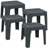 Sunnydaze Polypropylene Indoor/outdoor Square Patio Side Table, 4pk