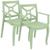 Sunnydaze Polypropylene Stackable Tristana Outdoor Patio Arm Chair, 2pk