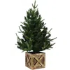 Sunnydaze Pre-lit Farmhouse Artificial Fir Christmas Tree With Base - 50 Battery-operated Led Lights - 3-foot