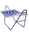 Sunnydaze Outdoor 2-person Double Polyester Quilted Hammock With Wood Spreader Bar And Matte Blue Steel Multi- In Blue