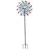 Sunnydaze Rainbow Breezes Powder-coated Iron Wind Spinner - 84" H - Red, Blue, Yellow, And Turquoise