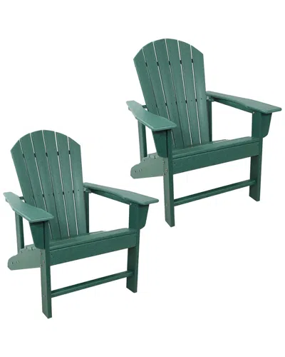 Sunnydaze Foldable Adirondack Chair In Green