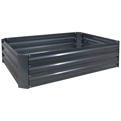 Sunnydaze Raised Corrugated Galvanized Steel Rectangle Garden Bed For Plants, Vegetables, And Flowers - 47" W