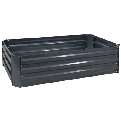 Sunnydaze Raised Hot Dip Galvanized Steel Rectangle Garden Bed For Plants, Vegetables, And Flowers - 48" L X 1