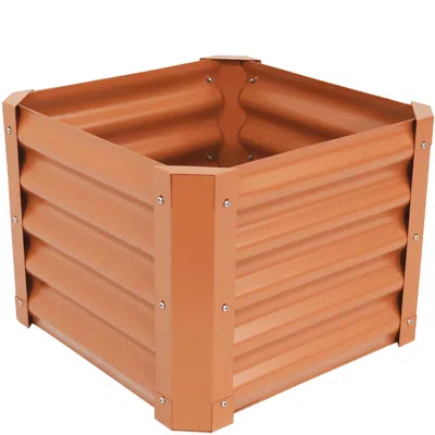 Sunnydaze Raised Powder-coated Steel Garden Bed Kit For Plants, Flowers, Herbs, Fruits And Vegetables - 22" Sq
