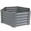 Sunnydaze Raised Powder-coated Steel Hexagon Planter Garden Bed Kit For Plants, Flowers, Vegetables And Herbs