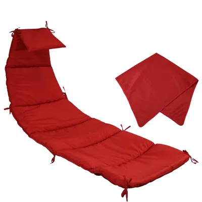 Sunnydaze Replacement Cushion And Umbrella Fabric For Outdoor Hanging Lounge Chair In Red