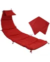 Sunnydaze Replacement Cushion And Umbrella Fabric For Outdoor Hanging Lounge Chair In Red