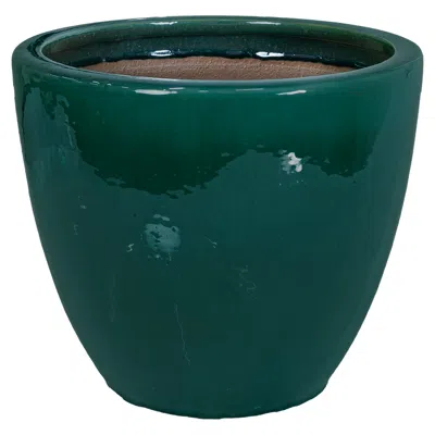 Sunnydaze Resort Outdoor/indoor High-fired Glazed Uv- And Frost-resistant Ceramic Flower Pot Planter With Drai