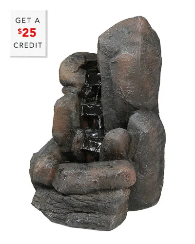 SUNNYDAZE SUNNYDAZE ROCK FALLS SOLAR WITH BATTERY BACKUP OUTDOOR WATER FOUNTAIN WITH $25 CREDIT