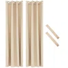 Sunnydaze Room Darkening Curtain Panel With Grommet Top - 52 X 107.5 In. - Beige - Set Of 2