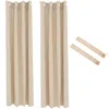 Sunnydaze Room Darkening Curtain Panel With Grommet Top - 52 X 84 In. - Beige - Set Of 2