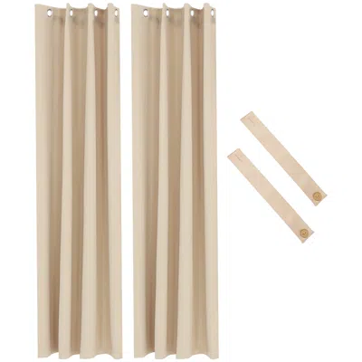 Sunnydaze Room Darkening Curtain Panel With Grommet Top - 52 X 96 In. - Beige - Set Of 2 In Neutral