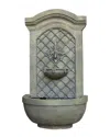 Sunnydaze Rosette Solar With Battery Outdoor Wall Fountain In Grey