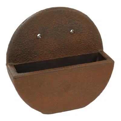 Sunnydaze Round Polyresin Wall-mounted Outdoor Flower Pot Planter - 12" - Dark Brown