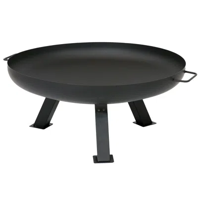 Sunnydaze Rustic Steel Tripod Fire Pit With Protective Cover - 29.25-inch Round - Black