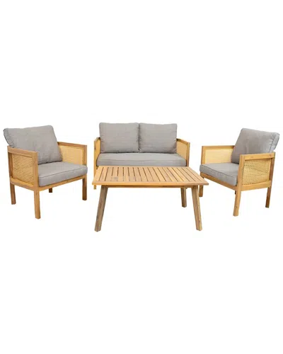 Sunnydaze Sanibel 4pc Patio Conversation Set In Blue