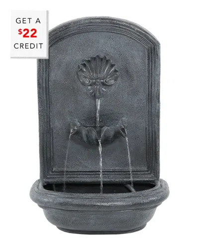 Sunnydaze Seaside Solar-only Outdoor Wall Water Fountain With $22 Credit In Grey
