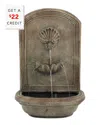 Sunnydaze Seaside Solar Wall Fountain With $22 Credit In Brown