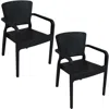Sunnydaze Segonia Outdoor Plastic All-weather Commercial-grade Patio Dining Arm Chair, 2pk