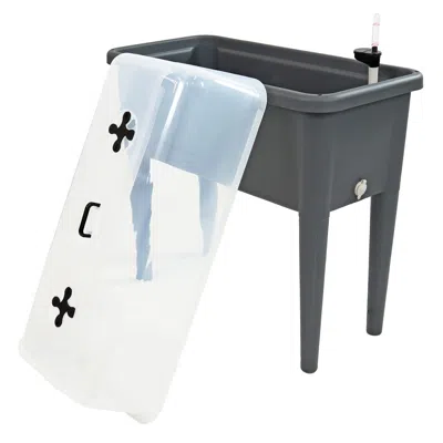 Sunnydaze Self-watering Raised Garden Bed With Cloche Cover - 30" W X 14.5" D X 33" H - Gray