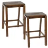 Sunnydaze Set Of 2 Indoor Wooden Backless Counter-height Stools - Dark Walnut - 25"